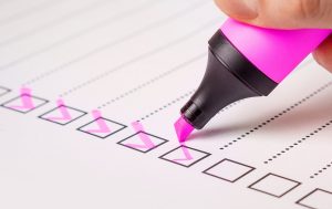 pink marker checklist