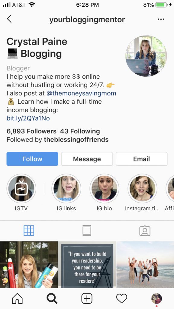 YourBloggingMentor Instagram Profile
